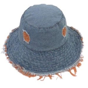 blue denim bucket hat
