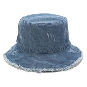 denim bucket hat patchwork