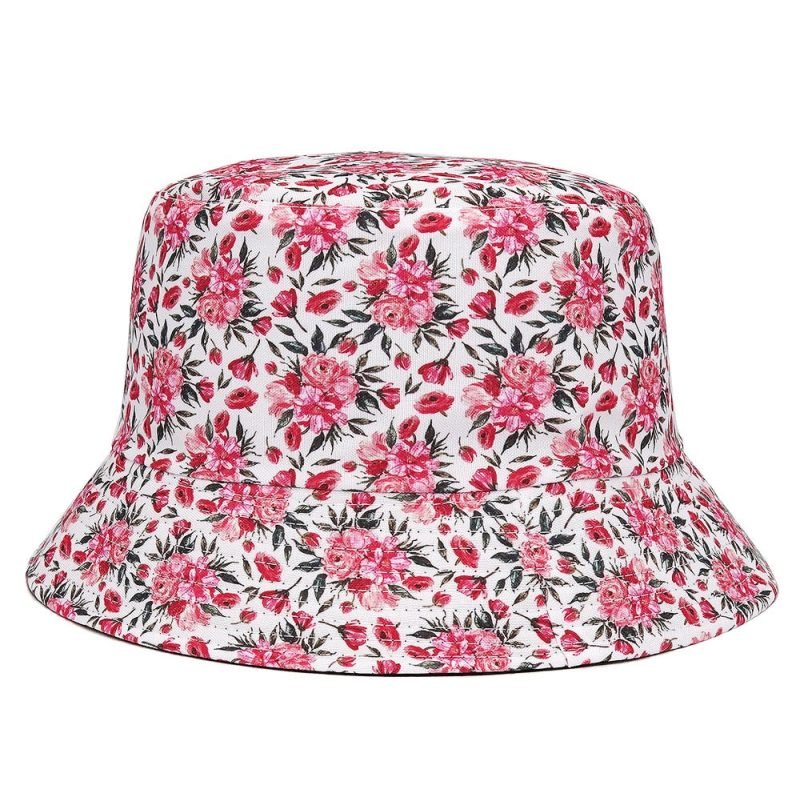 pink floral bucket hat