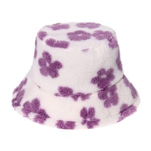 purple fur bucket hat