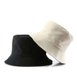 white bucket hat