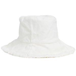 white denim bucket hat